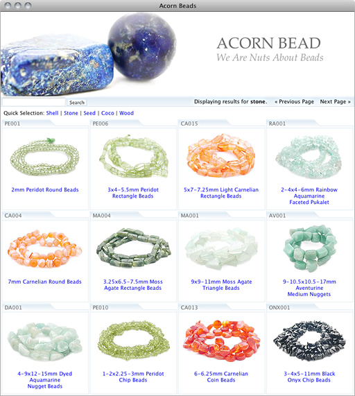 Acorn Beads Website