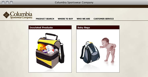 Columbia Sportswear Launch Page