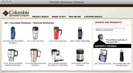Columbia Sportswear Website